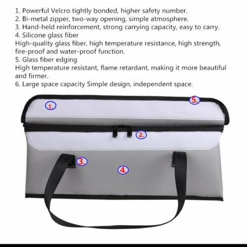 Large Space Portable Fireproof ExplosionProof Bag for E-Bike Battery - Image 6