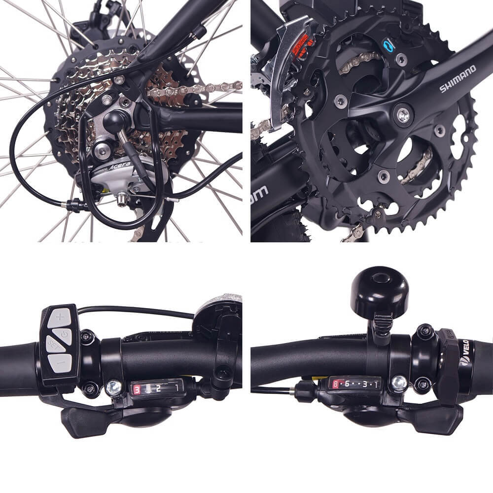 NCM Aspen Plus Fat Tyre Electric Bike, E-Bike, 48V 16Ah 250W-500W, Electric Mountain Bike 768Wh Battery [Black 26"] - Image 4