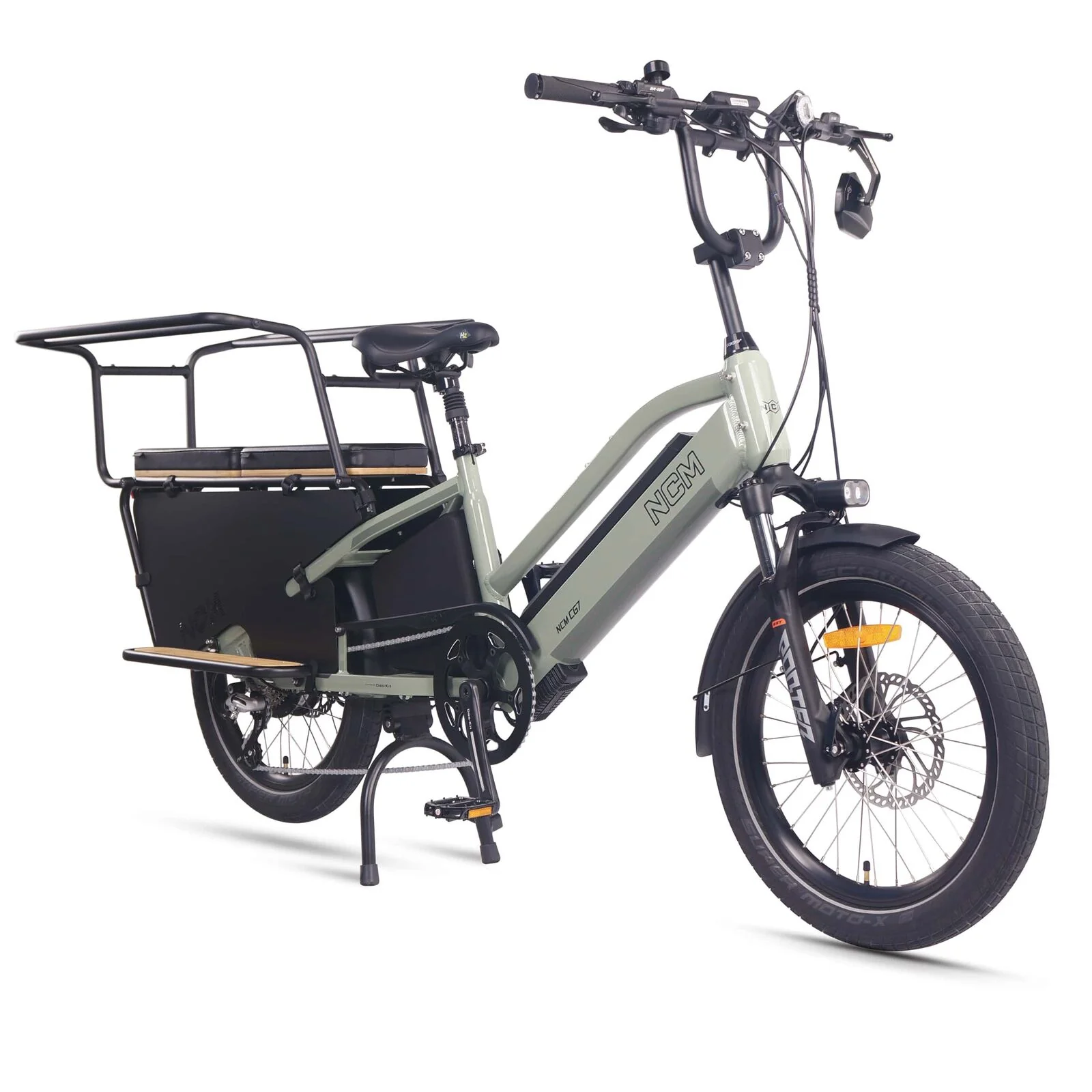 NCM CG7 Step Thru Cargo E-Bike, 250W-500W, 48V 19Ah 912Wh Battery, Hydraulic Brakes [Sage Green 20"] - Image 6