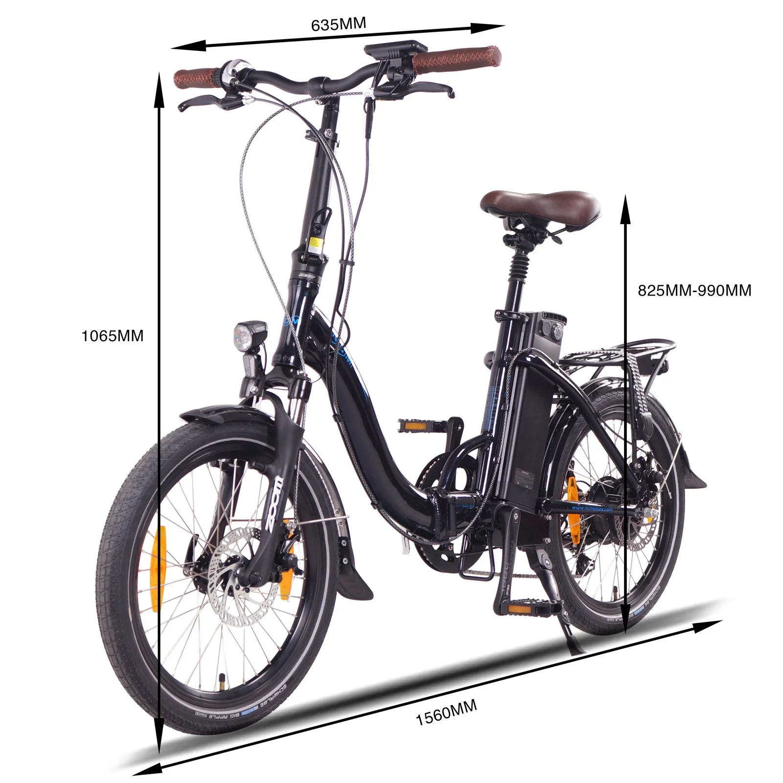 NCM Paris+ Folding E-Bike, 250W-350W, 36V 19Ah 684Wh Battery - Image 4