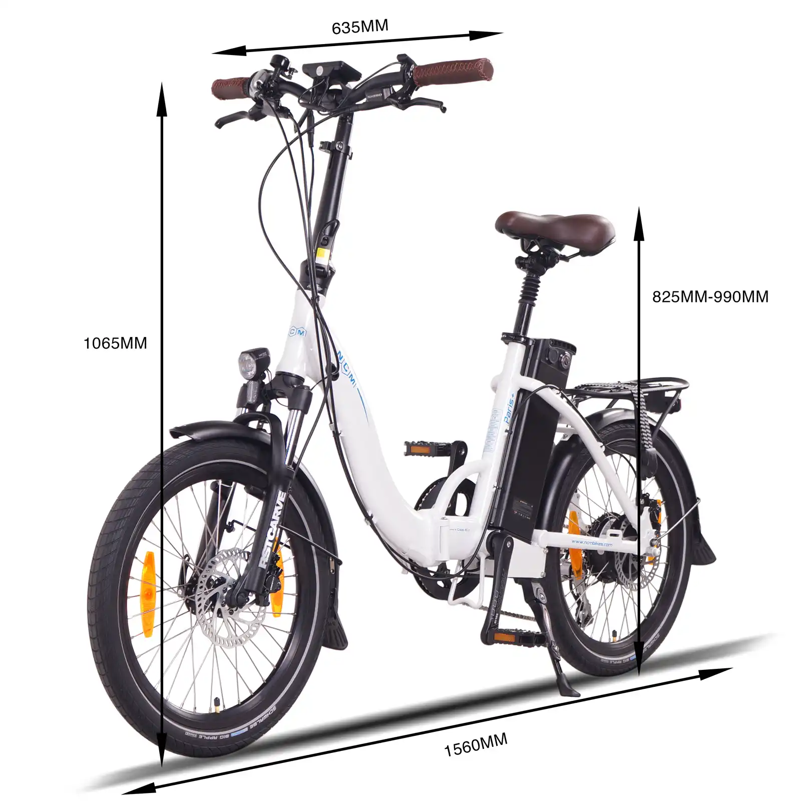 NCM Paris+ Folding E-Bike, 250W-350W, 36V 19Ah 684Wh Battery - Image 7