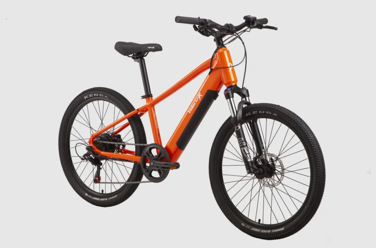 VelectriX Hurricane 24" Kids E-Bike - 34cm, Orange - Image 3
